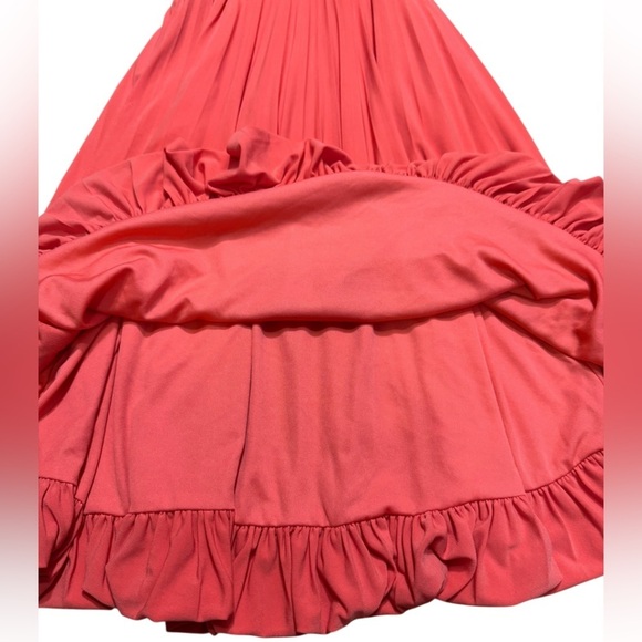 Old Hollywood Marilyn Monroe Bubble Skirt Dress  Vintage CACHE Orange Coral Sz 2 - Picture 10 of 14